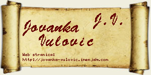 Jovanka Vulović vizit kartica